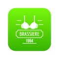 Brassiere icon green vector