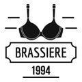 Brassiere logo, simple black style