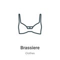 Brassiere outline vector icon. Thin line black brassiere icon, flat vector simple element illustration from editable clothes Royalty Free Stock Photo