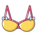 Brassiere wear icon, cartoon style