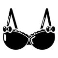 Brassiere wear icon, simple black style