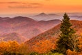 Brasstown Bald, Georgia, USA view of Blue Ridge Mountains in autumn Royalty Free Stock Photo