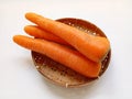 Brastagi carrots with plain white background Royalty Free Stock Photo