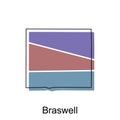 Braswell City of Georgia map vector illustration design template