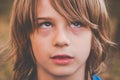 Brat little boy - thinking Royalty Free Stock Photo