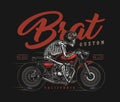 Brat style custom motorcycle vintage badge