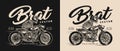 Brat style motorcycle vintage label