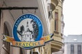 Bratcice Pivo logo in front of a local retailer bar in Prague. Royalty Free Stock Photo