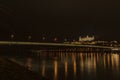 Bratislava in autumn night near Dunaj river