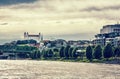 Bratislava - the capital city of Slovakia with embankment of Dan Royalty Free Stock Photo