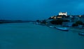 Bratislava castle above Danube river at dusk