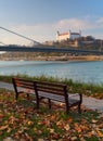 Bratislava castle with bench