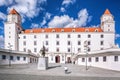 Bratislava Castle or Bratislavsky Hrad in Bratislava, capital city of Slovakia during spring day. Bratislava Castle is on hill Royalty Free Stock Photo