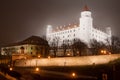 Bratislava castle in the fog