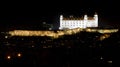 Bratislava castle in night after reconstruction