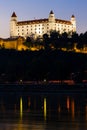 Bratislava Castle at night, Slovakia Royalty Free Stock Photo