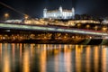 Bratislava castle at night, Slovakia Royalty Free Stock Photo