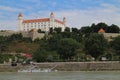 Bratislava castle  over Danube river in Bratislava Royalty Free Stock Photo