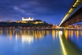 Bratislavský hrad,Parlament a Nový most cez rieku Dunaj v hlavnom meste Slovenska,Bratislava