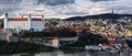 Bratislava old town cityscape with castle and Koliba mountain, Slovakia