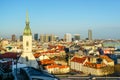 Bratislava panorama on a sunny day, the skyline of Bratislava as seen from Bratislava Castle Royalty Free Stock Photo