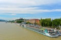 Bratislava - panorama old buildings with castle Royalty Free Stock Photo