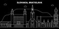 Bratislava silhouette skyline. Slovakia - Bratislava vector city, slovakian linear architecture, buildings. Bratislava Royalty Free Stock Photo