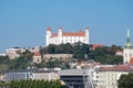 Bratislava skyline with castle St Martins cathedral Royalty Free Stock Photo