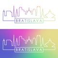 Bratislava skyline. Colorful linear style. Royalty Free Stock Photo