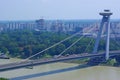 Bratislava skyline and SNP bridge