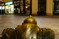 Bratislava, Slovakia 20 January 2019: The famous Cumil Man at work statue