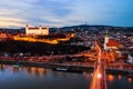 Bratislava, Slovakia. Aerial view of the castle
