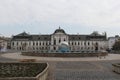 Bratislava, Slovakia - April, 2011: Presidential Palace and Planet of Peace Fountain on Hodzovo square.