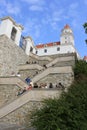 Bratislava, Slovakia - April, 2011: stairway to Bratislava Castle.