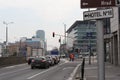 Bratislava, Slovakia - April, 2011: view from Staromestska street to Hodzovo square.