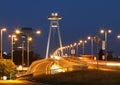 Bratislava, Slovakia - August 18, 2016: Restaurant over the brid