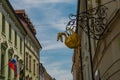 BRATISLAVA, SLOVAKIA: Beautiful Piece of decor on the building in the old town Royalty Free Stock Photo