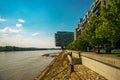 Bratislava,Slovakia: Beautiful promenade and modern building in the city