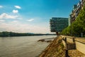 Bratislava,Slovakia: Beautiful promenade and modern building in the city