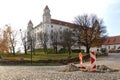 Bratislava, Slovakia: 25, november, 2019 - central castle in Bratislava