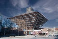 The Slovak Radio Building (Budova Slovenskeho rozhlasu) shaped like an upside down Royalty Free Stock Photo