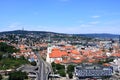 Top view on the beautiful old buildings in the old town of Bratislava city. Slovakia Royalty Free Stock Photo