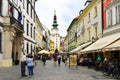 Slovakia, Bratislava, Michalska Street with tower