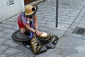 Slovakia, Bratislava, sculpture in man hole