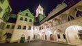 Bratislava, Slovakia - March 2023: Evening city view, Old town hall in Bratislava