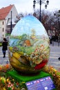 BRATISLAVA, SLOVAKIA, MARCH - 25, 2018: View of a large decorative egg. Easter celebration