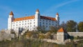 Stary Hrad - ancient castle in Bratislava. Bratislava is occupying both banks of the River Danube and River Morava.