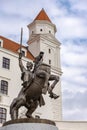 BRATISLAVA, SLOVAKIA - 10 OCTOBER. 2016: Statue of King Svatopluk I at the Honorary Courtyard in the Bratislava Castle