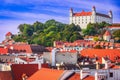 Bratislava, Slovakia. Panoramic rooftop view of the Castle Royalty Free Stock Photo