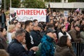 Anti-government protest in Bratislava, Slovakia on September 20, 2019 Royalty Free Stock Photo